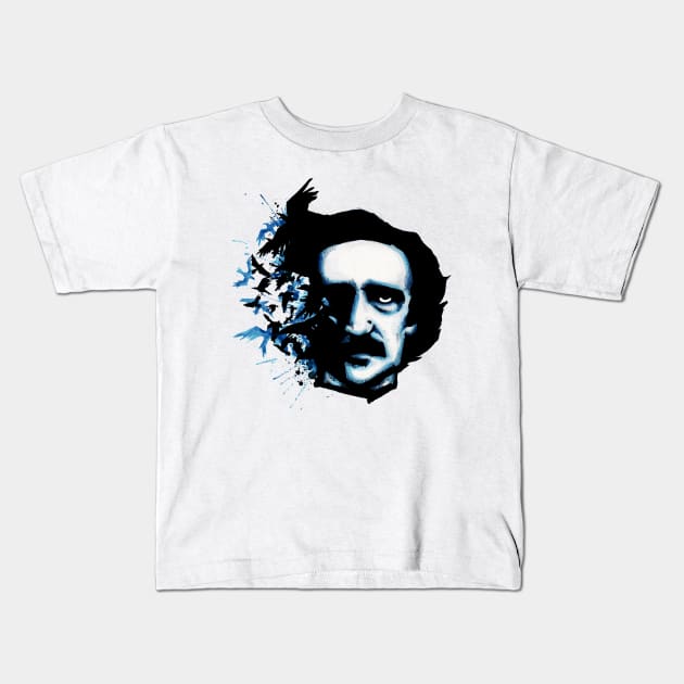 Edgar Allan Poe Crows Kids T-Shirt by LVBart